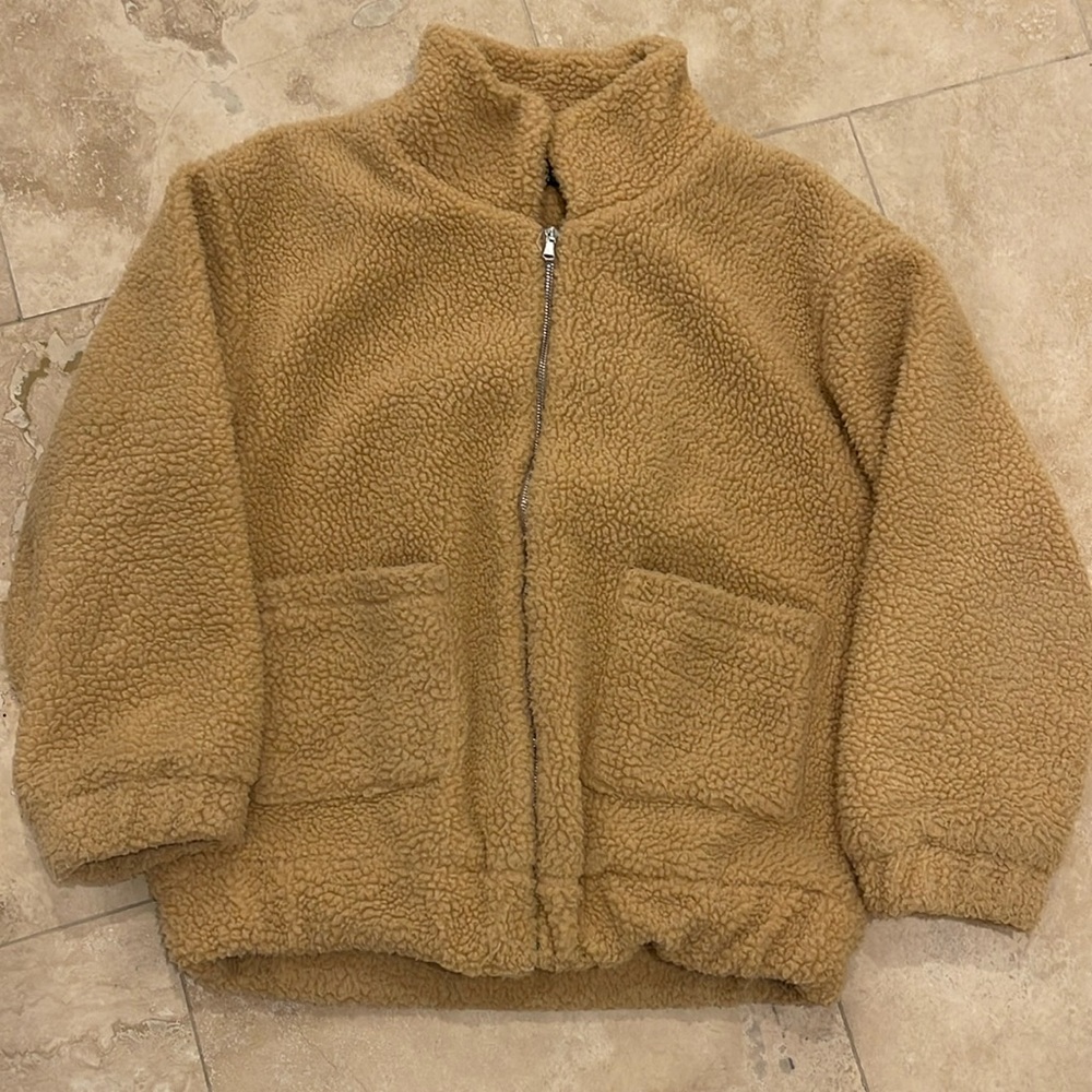 Teddy jacket light brown size large